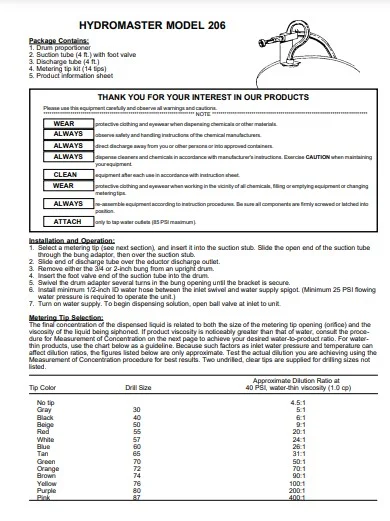 hydromaster-model-206-instruction-sheet-319x319