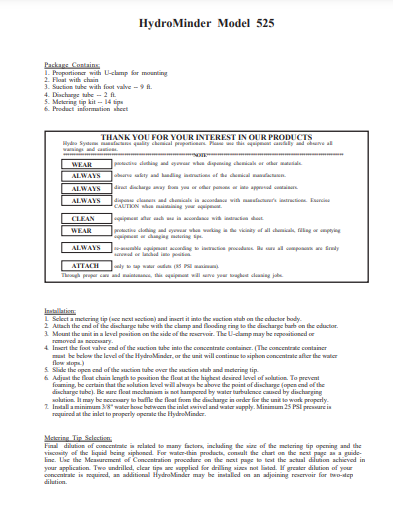 HydroMinder-525-Instruction-Sheet-319x319